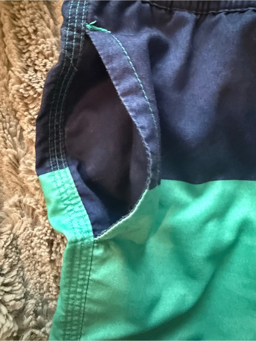 Vineyard Vines Colorblock Swim Trunks - Navy & Teal